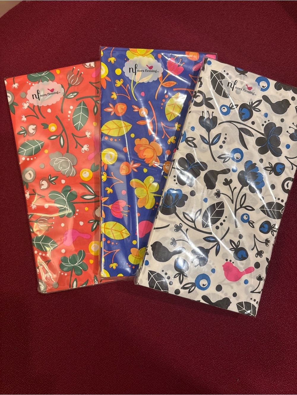 NEW Nora Fleming Guest Towels SET of 3 Pkgs.  RETIRED — RARE!